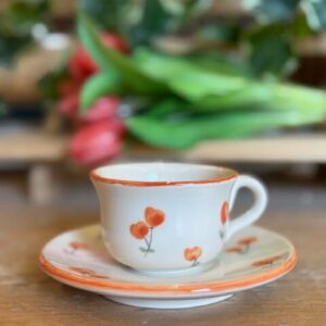 Tazzina PRIMAVERA arancione "sii felice"