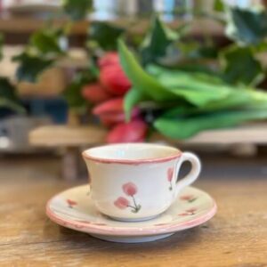 Tazzina PRIMAVERA rosa "Sii felice"