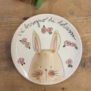 Piatto coniglietto "c'è bisogno di dolcezza"