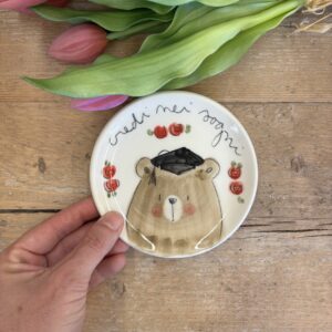 Piattino orsetto laurea "credi nei sogni"