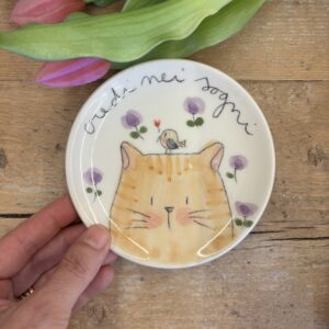 Piattino gattino " credi nei sogni "