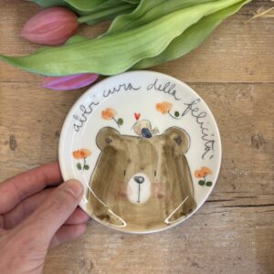 Piattino orsetto "abbi cura della felicità"