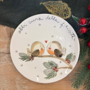Piatto uccellini "abbi cura della felicità"