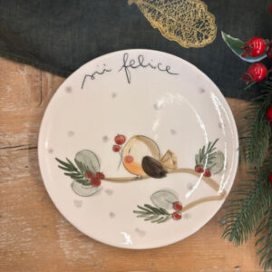 Piatto uccellino "sii felice"
