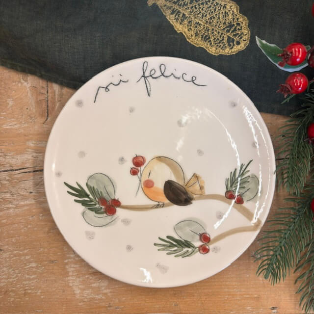 Piatto uccellino “sii felice”