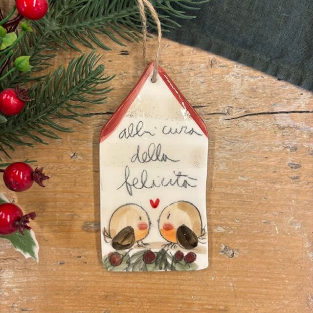 Casina uccellini “abbi cura della felicità”